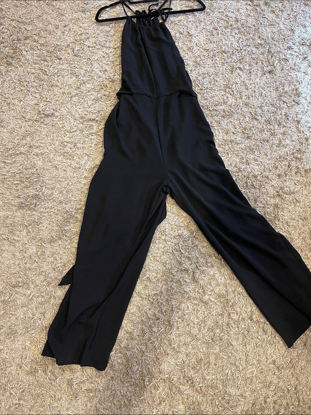 Black Halter-Neck Wide Leg Jumpsuit